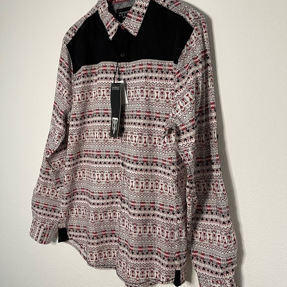 Tranquility Mayhem men western style roll up sleeves shirt - Picture 4 of 11